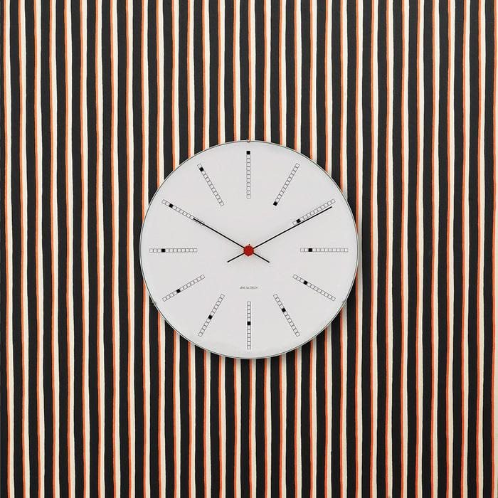 Arne Jacobsen Bankers Wall Clock, White, Extra Large, Ø: 18.9 ...