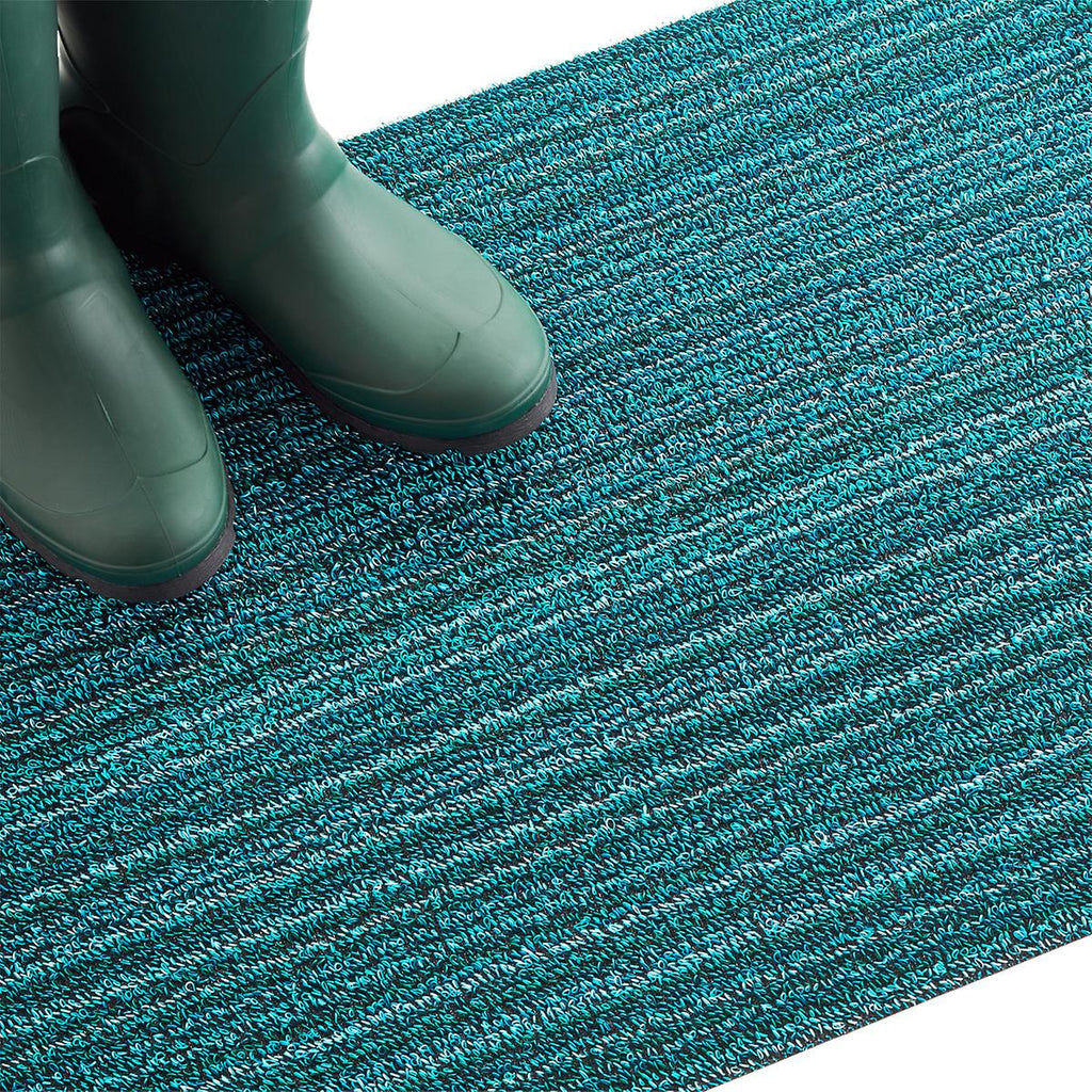Chilewich Shag Skinny Stripe Floormat Turquoise Design Speranza Gallery –