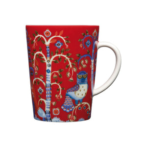 Iittala Red Taika Mug, 13.5oz, porcelain.