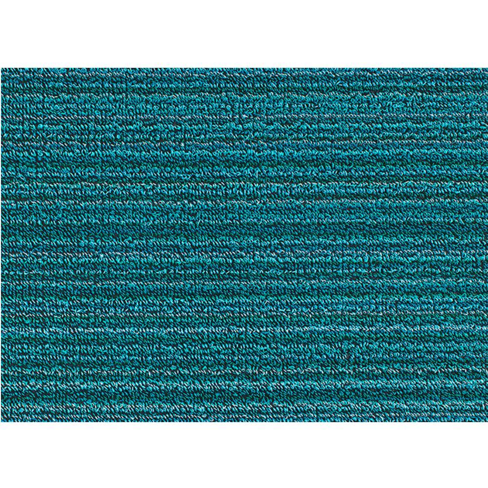 Chilewich Shag Skinny Stripe Floormat Turquoise