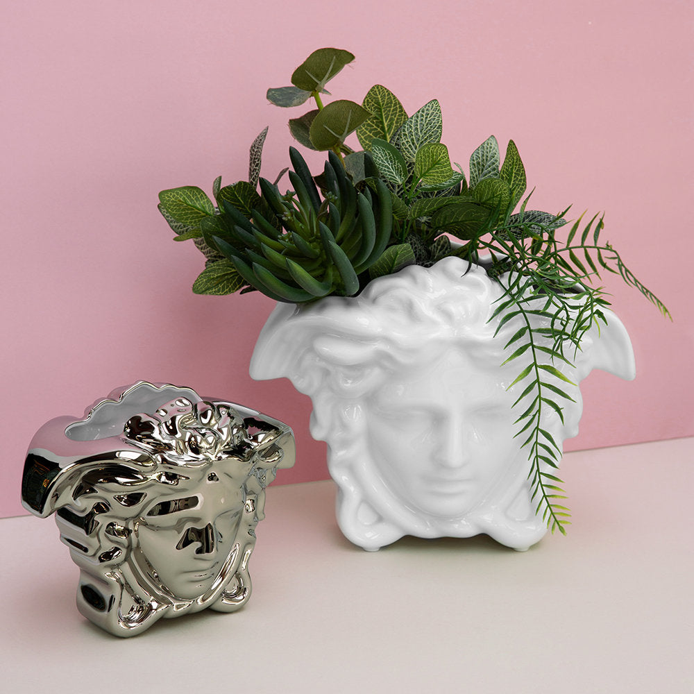 versace plant pot Versace Medusa Grande Vase White