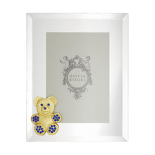 Gold Teddy Bear with Sapphire Crystals 5" x 7" Picture Frame