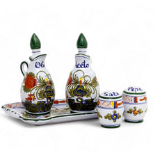 FAENZA-CARNATION: Oil and Vinegar Salt and Pepper menage [R]