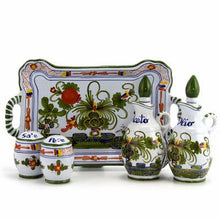 FAENZA-CARNATION: Oil and Vinegar Salt and Pepper menage [R]