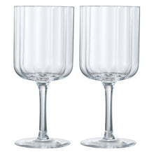 Flower Stemmed Wine Glassware, Clear, Set of 2