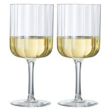 Flower Stemmed Wine Glassware, Clear, Set of 2