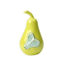 Kähler Poppery Pear with Moth, Green/Mint, H: 4.3"