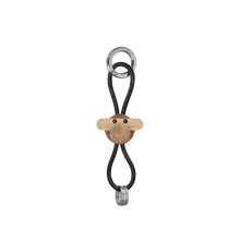 Kay Bojesen Monkey Keychain, Silver/Black Leather