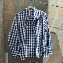 JUNA Bianca Lounge Shirt, Dark Blue/White