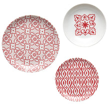 Guzzini LE MAIOLICHE "Tiffany"  6 Pcs Place Setting Red and White