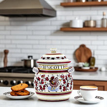 ORVIETO RED ROOSTER: Traditional Biscotti Jar
