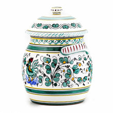 ORVIETO GREEN ROOSTER: Traditional Biscotti Jar