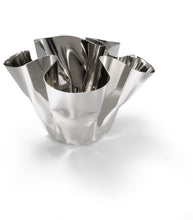 PHILIPPI Margeaux polished stainless steel candle holder and vase