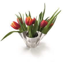PHILIPPI Margeaux polished stainless steel candle holder and vase
