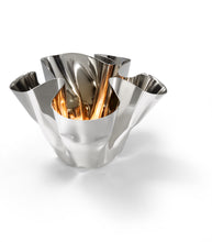 PHILIPPI Margeaux polished stainless steel candle holder and vase