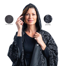 Black with Velvet Swirls Reversible Rain Cape