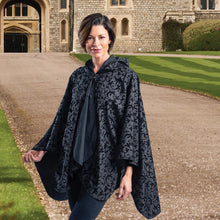 Black with Velvet Swirls Reversible Rain Cape