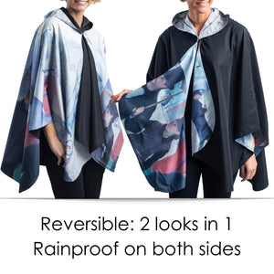 Caillebotte Paris Street Womens Rain Cape - Rainproof Breathable Rain Poncho