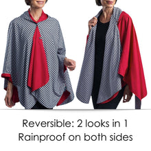 Crimson Black & White Houndstooth Womens Rain Cape