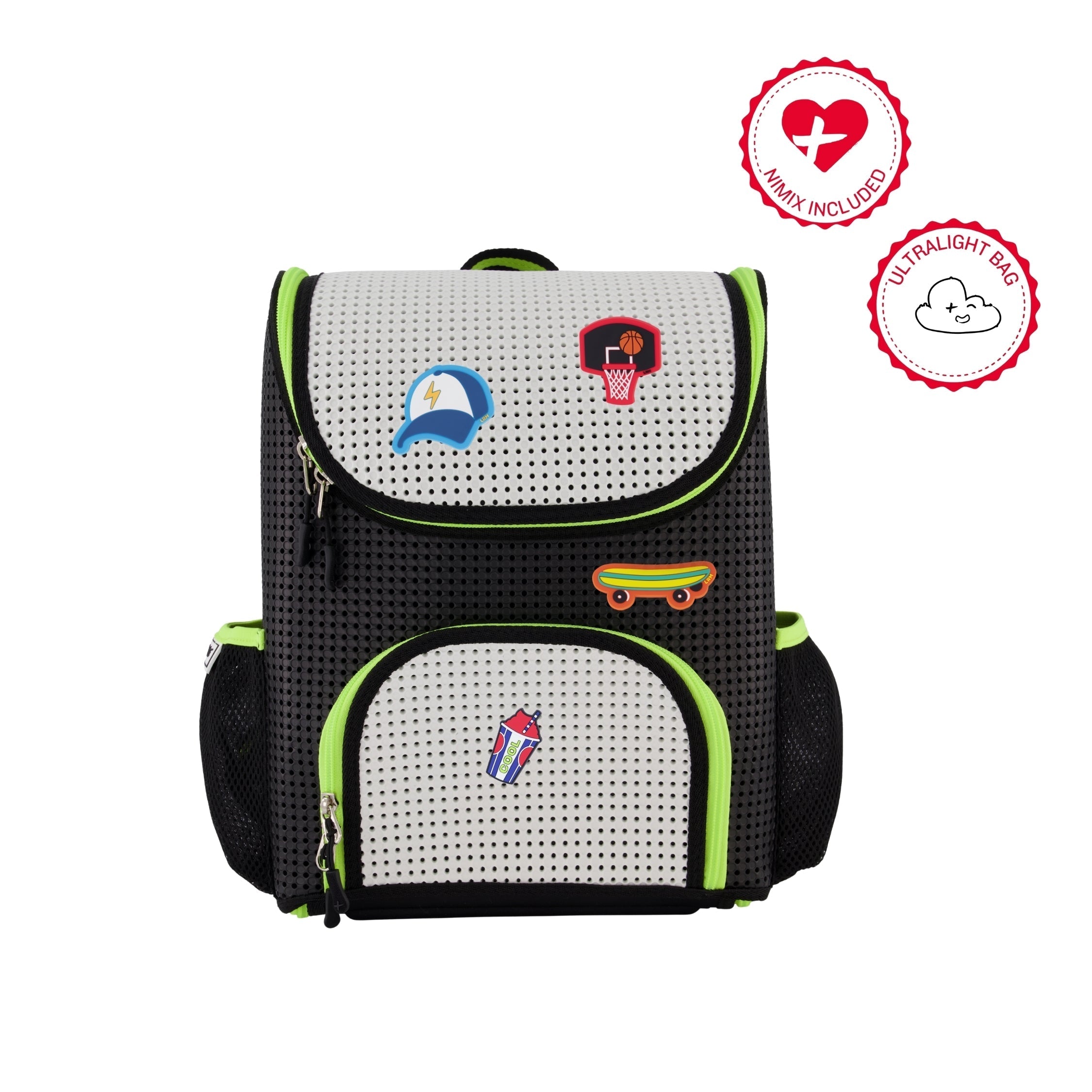 Student Backpack Neon Lime with Champ-red Set