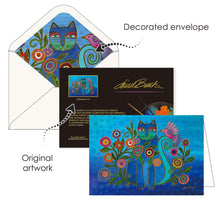 Note Cards - Laurel Burch Cats - Box of 16 Cards & Envelopes