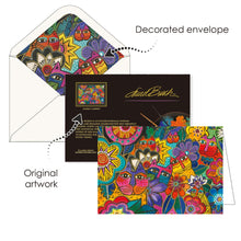 Note Cards - Laurel Burch Cats - Box of 16 Cards & Envelopes