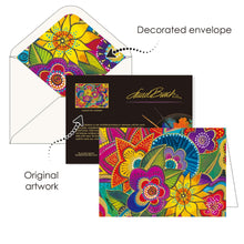 Note Cards - Laurel Burch Florals - Box of 16 Cards & Envelopes