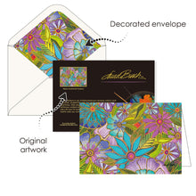 Note Cards - Laurel Burch Florals - Box of 16 Cards & Envelopes