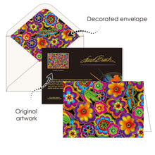 Note Cards - Laurel Burch Florals - Box of 16 Cards & Envelopes