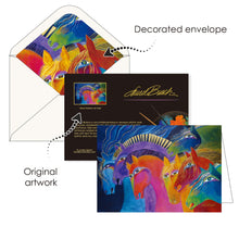 Note Cards - Laurel Burch Horses - Box of 16 Cards & Envelopes