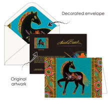 Note Cards - Laurel Burch Horses - Box of 16 Cards & Envelopes