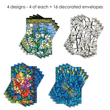 Note Cards - Tiffany Stained Glass Masterworks- Box of 16 Cards & Envelopes