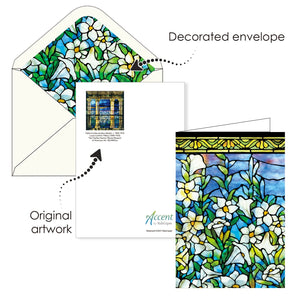 Note Cards - Tiffany Stained Glass Masterworks- Box of 16 Cards & Envelopes