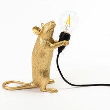 Seletti Mouse Lamp Step Standing Gold by Marcantonio