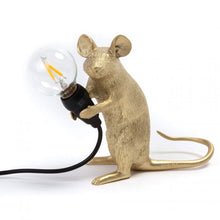 Seletti Mouse Lamp Mac Sitting Gold by Marcantonio