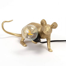 Seletti Mouse Lamp Lop Lying Down Gold by Marcantonio