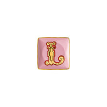 Versace Alphabet letter L porcelain square bowl by Rosenthal