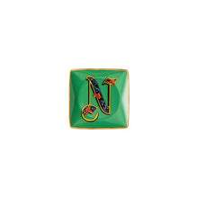 Versace Alphabet letter N porcelain square bowl by Rosenthal