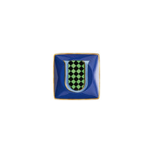 Versace Alphabet letter U porcelain square bowl by Rosenthal