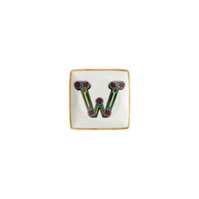 Versace Alphabet letter W porcelain square bowl by Rosenthal