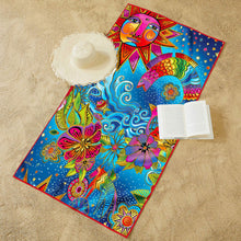 Oversized Beach Towel 40x63" - Microfiber, Quick-Dry, Laurel Burch Celestial Magic