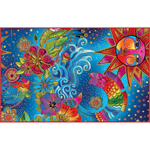 Oversized Beach Towel 40x63" - Microfiber, Quick-Dry, Laurel Burch Celestial Magic