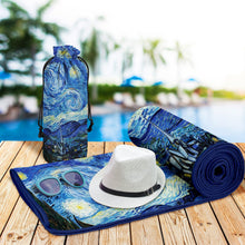 Oversized Beach Towel 40x63" - Microfiber, Quick-Dry, van Gogh Starry Night