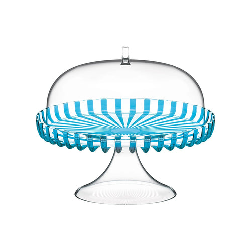 Guzzini Dolcevita Footed Cake Stand with Dome Turquoise