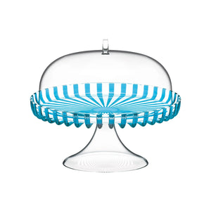Guzzini Dolcevita Footed Cake Stand with Dome Turquoise