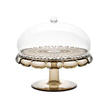Guzzini Vanity Cake Stand with Dome - Earth Smoke