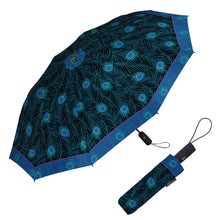 Purple Peacock Blue Folding Travel Umbrella