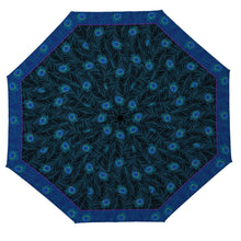 Purple Peacock Blue Folding Travel Umbrella