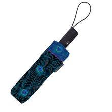 Purple Peacock Blue Folding Travel Umbrella