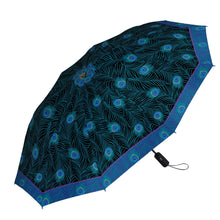 Purple Peacock Blue Folding Travel Umbrella